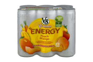 V8 V-Fusion +Energy Peach Mango - 6 PK