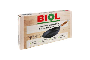 Сковорода чавунна з дерев"яною ручкою 24см РС24 Біол