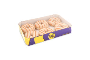 Пончик быстрозамороженный с карамельной начинкой White donut Mantinga 70г