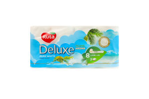 Бумага туалетная 3-х слойная 160 листов Island aroma Pure white Deluxe Golden line Ruta 8шт