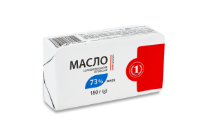 Масло 73% сладкосливочное Крестьянское ТМ "1" м/у 180г