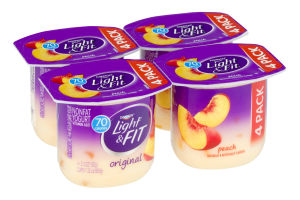 Dannon Light & Fit Nonfat Yogurt Peach - 4 CT