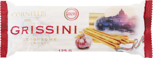 Палички хлібні КОРНЕЛЛІС Гріссіні з часником 125 г (Литва)