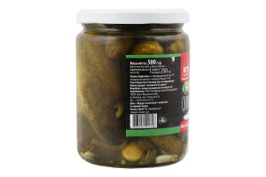 Огірки корнішони мариновані 500г твіст/б Хіт Продукт