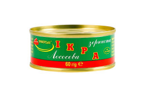 Икра горбуши зернистая соленая Приморська ж/б 60г