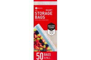 SE Grocers Resealable Storage Bags Quart - 50 CT