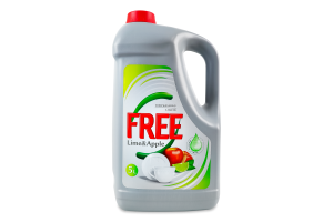 Гель для мытья посуды с ароматом яблока и лайма Free 5л