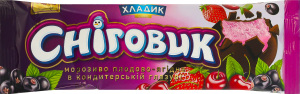 Морозиво плодово-ягідне в кондитерській глазурі Сніговик Хладик м/у 80г
