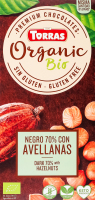 Шоколад Organic Bio чорний з фундуком 100г Torras