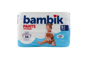 Трусики-подгузники для детей 12-17кг 5 Pants Bambik 34шт