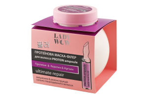 Маска-філер для волосся протеїнова Ultimate repair Protein ampoule Lady Wow 480мл