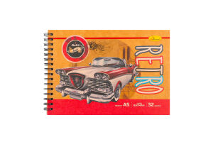 Скетчбук Крафт А5 білий ватман на пружині 32аркуші Апельсин