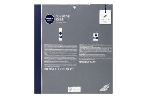 Набор косметический Пена для бритья 200мл + Бальзам после бритья Успокаивающий 100мл Sensitive care Nivea Men 2шт