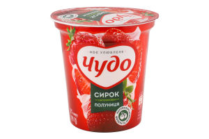 Творожок 5% взбитый с наполнителем фруктовым Клубника Чудо ст 170г