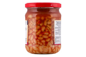 Квасоля в томатному соусі з цукром та підсолоджувачем стерилізована Хуторок с/б 500г