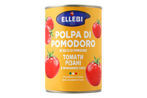 Томати різані у власному соку Ellebi з/б 400г