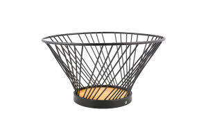 Фруктовниця метал бамбукове дно 32*20см KYYW286