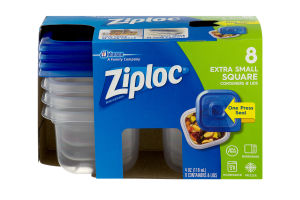 Ziploc One Press Seal Extra Small Square - 8 CT