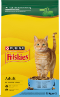 Корм сухий повнораціонний для дорослих котів з лососем та овочами Friskies м/у 1.5кг