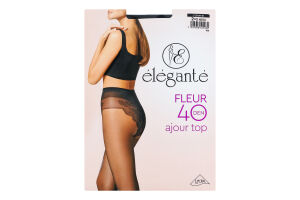 Колготки жіночі Elegante Fleur Ajour top 40den 2 nero