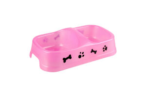 Миска для тварин подвійна 2х300мл 23,5х13х7