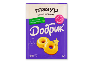Глазур з агар-агаром зі смаком лимона жовта Добрик м/у 100г