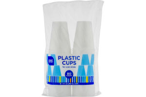 Smart Sense Plastic Cups For Cold Drinks - 80 CT