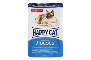 Корм д/котов Happy Cat Sterilisiert лосось в желе