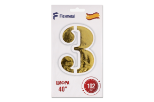 Кулька фольгована Цифра 3 синя 40" Весела витівка