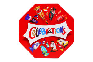 Набір цукерок та печива у подарунковій упаковці Восьмикутник Celebrations к/у 196г