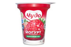 Йогурт 2.5% з наповнювачем фруктовим Полуниця-чіа Чудо ст 240г