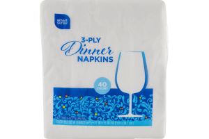 Smart Sense 3-Ply Dinner Napkins - 40 CT