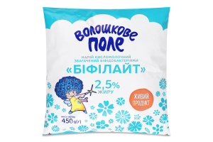Напій кисломолочний Біфілайт 2,5% 450г п/е Волошкове поле