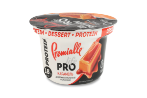 Десерт кисломолочний протеїновий карамель 10% Premialle life PRO стакан 160г
