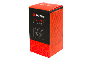 Чай черный с ароматом бергамота Эрл Грей Gemini в/с к/у 25х2г