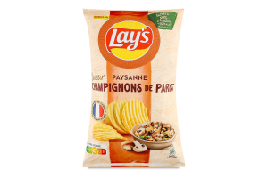 Чипси Lay's Paysanne рифлені зі смаком печериць
