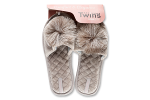 Тапочки открытые домашние женские Twins №5561 38-39 серый