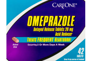 CareOne Omeprazole Delayed Release Heartburn Tablets - 42 CT
