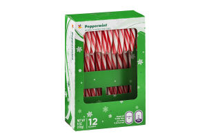 Ahold Candy Canes Peppermint Flavored - 12 CT