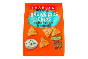 Чипсы рисовые Сметана с луком Trapeza м/у 60г