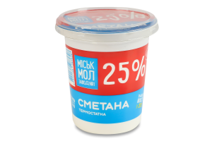 Сметана 25% термостатная Міськмолзавод №1 ст 300г