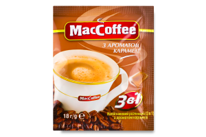 Напиток кофейный растворимый с ароматом карамели 3в1 MacCoffee м/у 18г