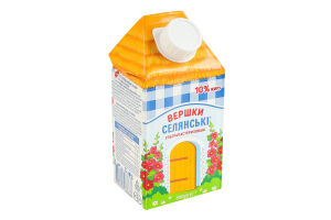 Вершки 10% ультрапастеризовані Селянські т/п 500г