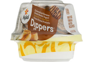 Yoplait Dippers Greek Nonfat Yogurt Caramelized Banana + Choco-Drizzled Pretzels