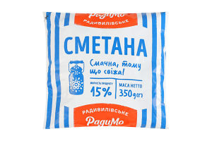 Сметана 15% РадиМо м/у 350г
