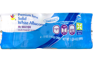 Ahold Premium Tuna Solid White Albacore In Water - 4 CT