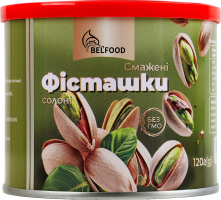 Фисташки жареные соленые BelFood ж/б 120г