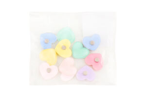 Магніт Серце кольорове скло 3*3см 10шт