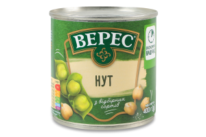 Нут стерилізований Верес з/б 400г