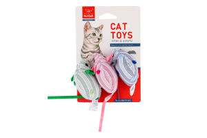 Набор игрушек для кошек 7х4.5х2см №1442425 Мышки Nunbell 3шт